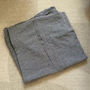 West Elm European Flax Linen Gray Duvet Cover for King Bed